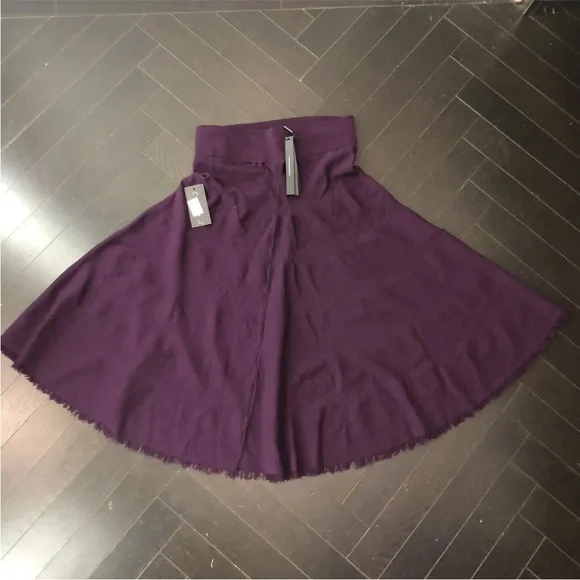 Robert Rodriguez fringed knitted merlot midi skirt Size Xs Brand new - Picture 2 of 10
